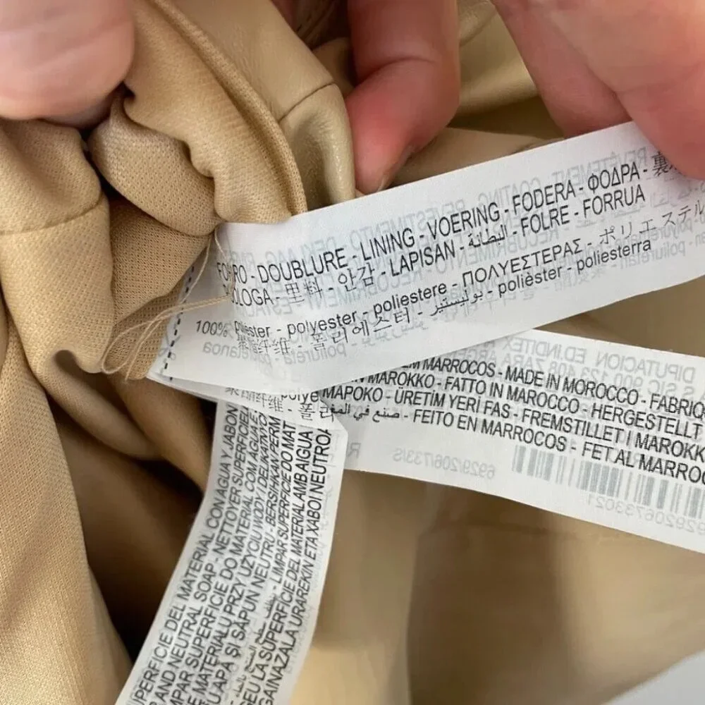 Zara Faux Leather Strapless Midi Dress Beige Blogger  Fav Size Small - Picture 14 of 15